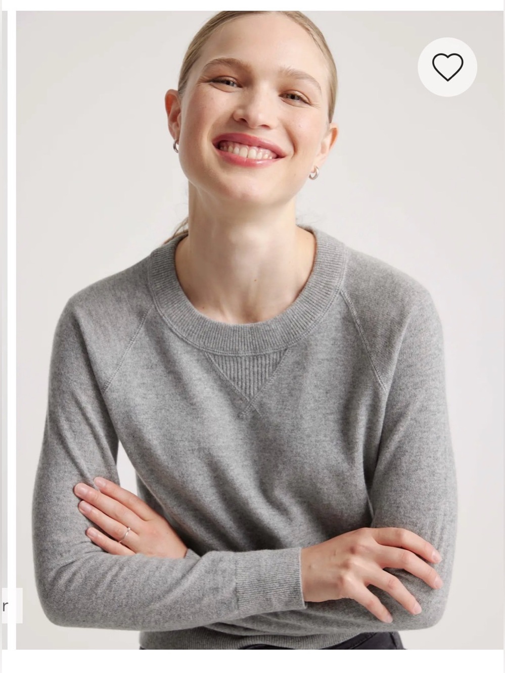 Quince Mongolian Shrunken Cashmere Sweatshirt Heather Gray , M